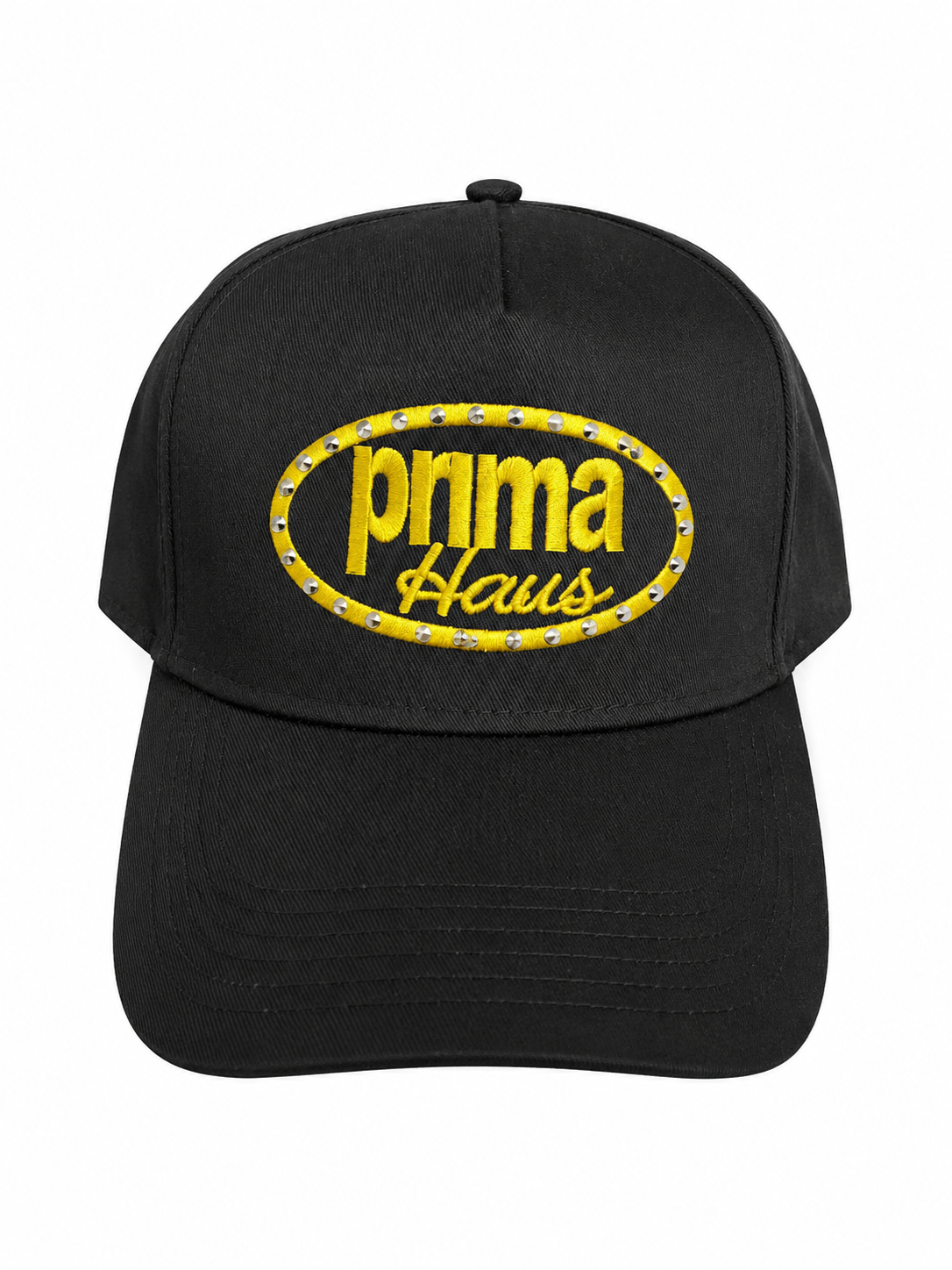 BLACK & YELLOW STEEL RIVET SNAPBACK