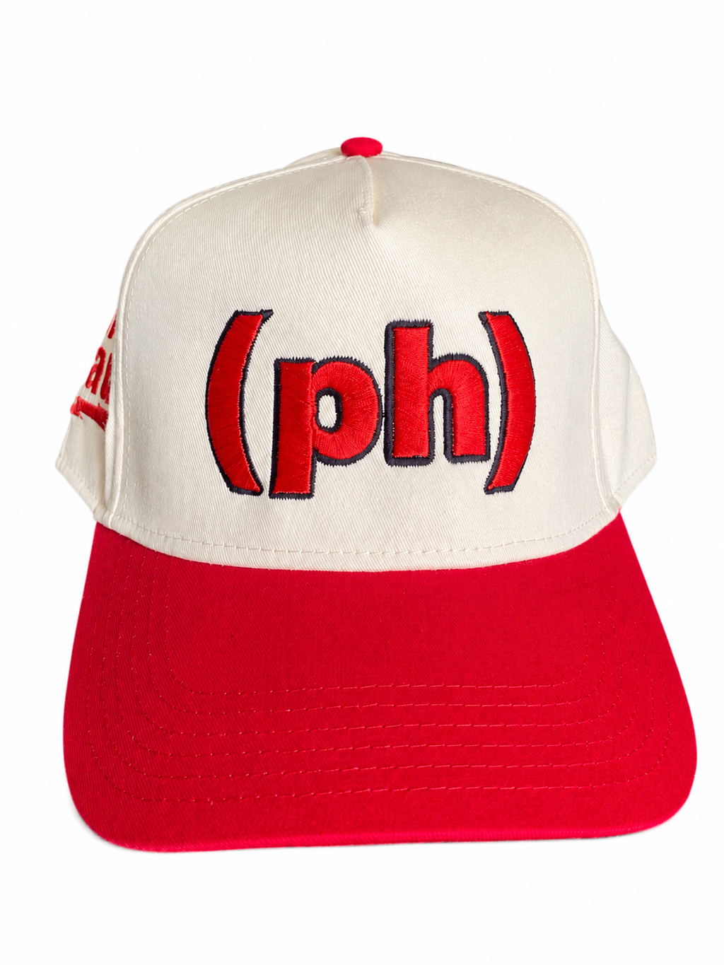 RED/CREAM PARENTHESES SNAPBACK HAT
