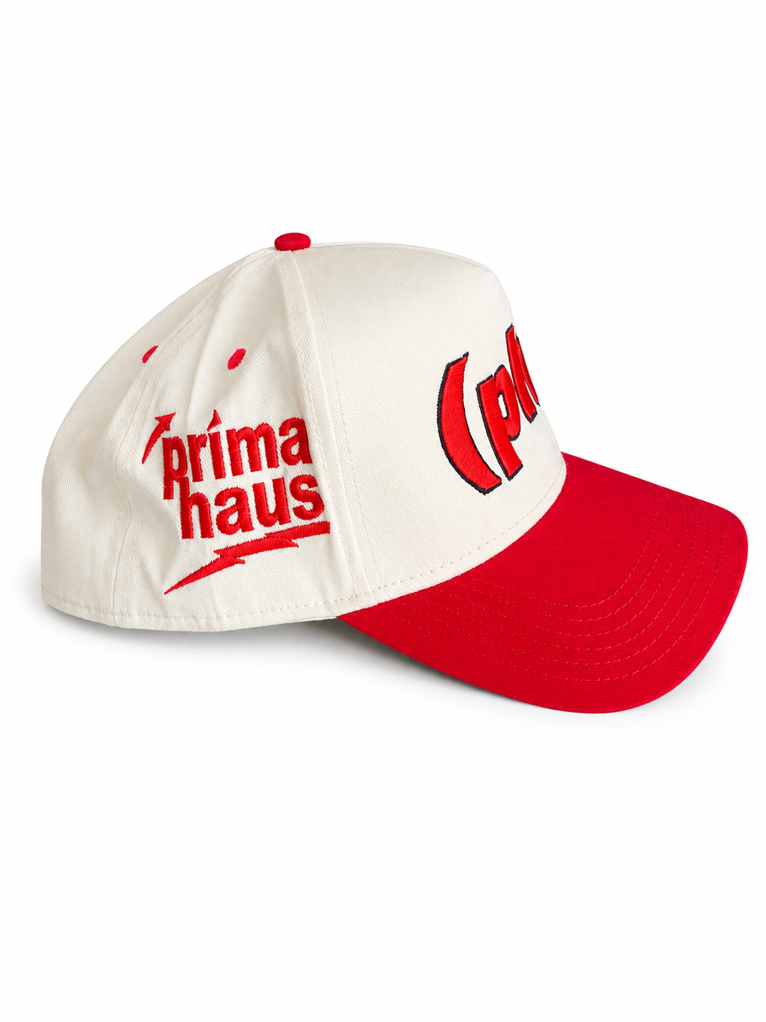 RED/CREAM PARENTHESES SNAPBACK HAT